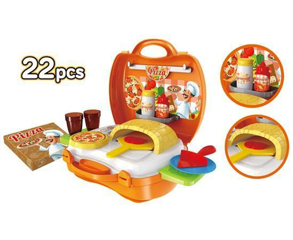 World Tech Toys Pizzeria Ensemble de jeu valise 22 pièces