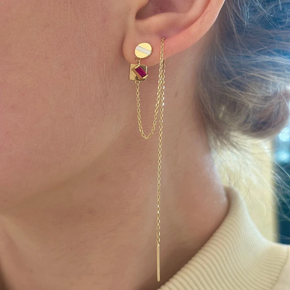 Single Ruby Threader Stud