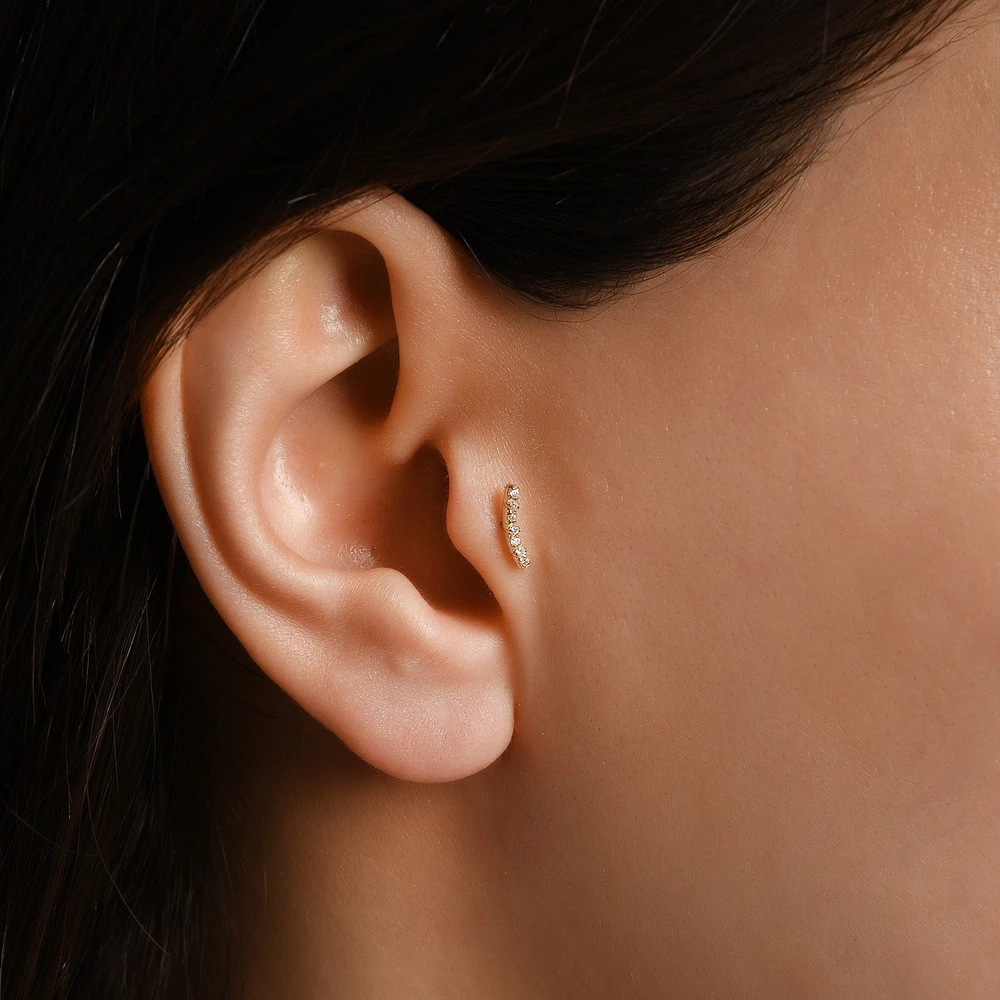 Diamond Curve Bar Piercing -Single