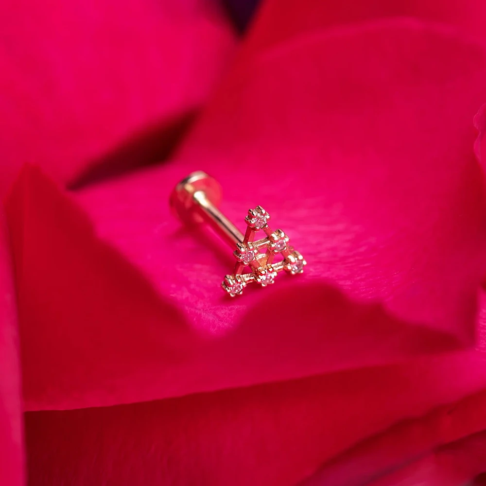 Pyramid Diamond Piercing -Single