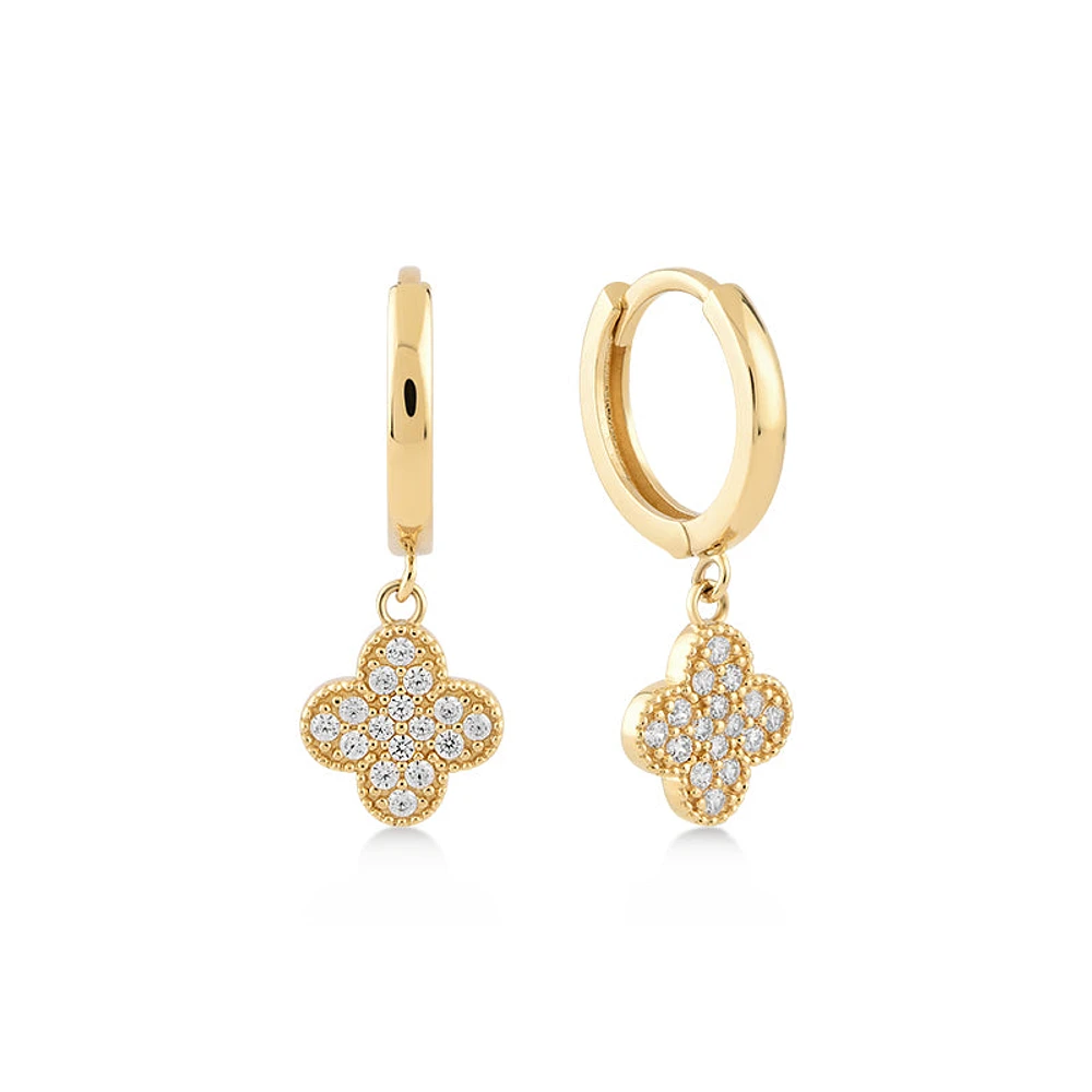 Gleaming Shamrock Huggie Earring