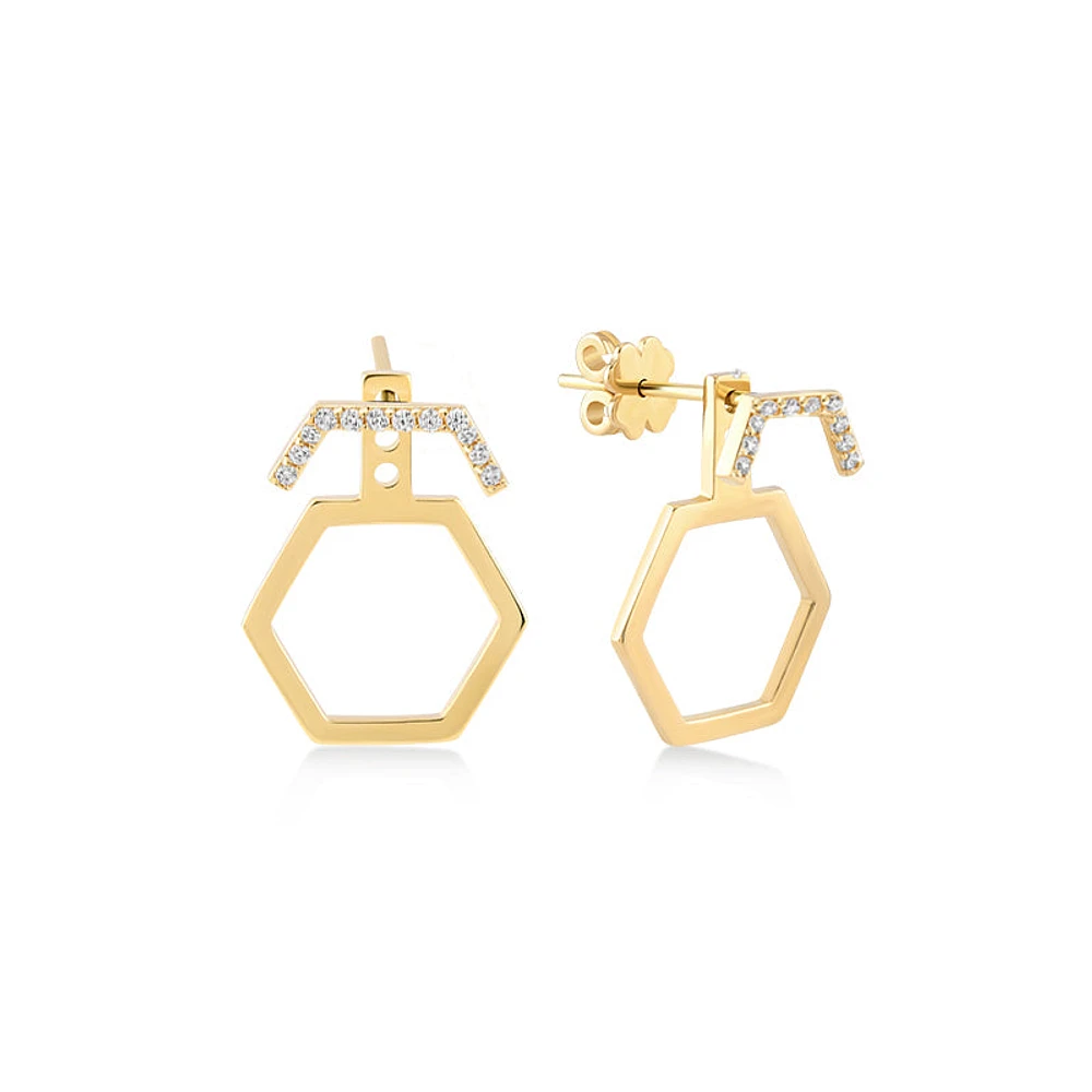 Hexagon Sparkle Earring