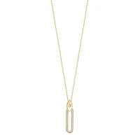 Long Diamond Oval Pendant