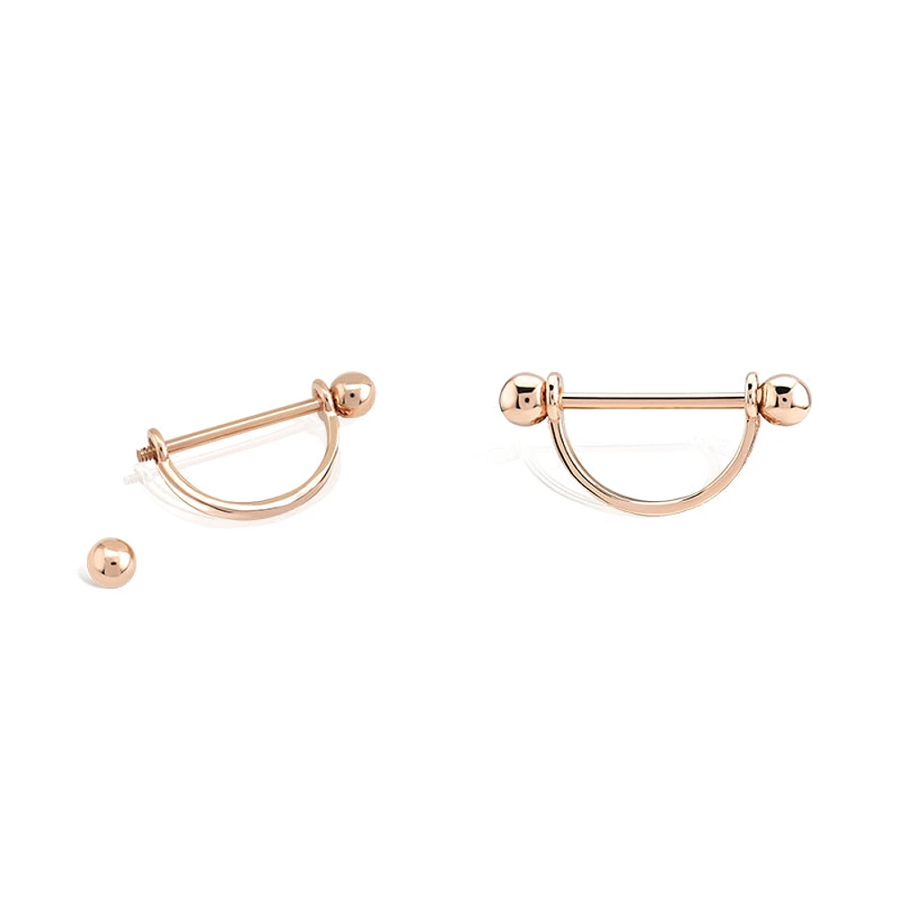 Luxury Curve Nipple Piercing -Single