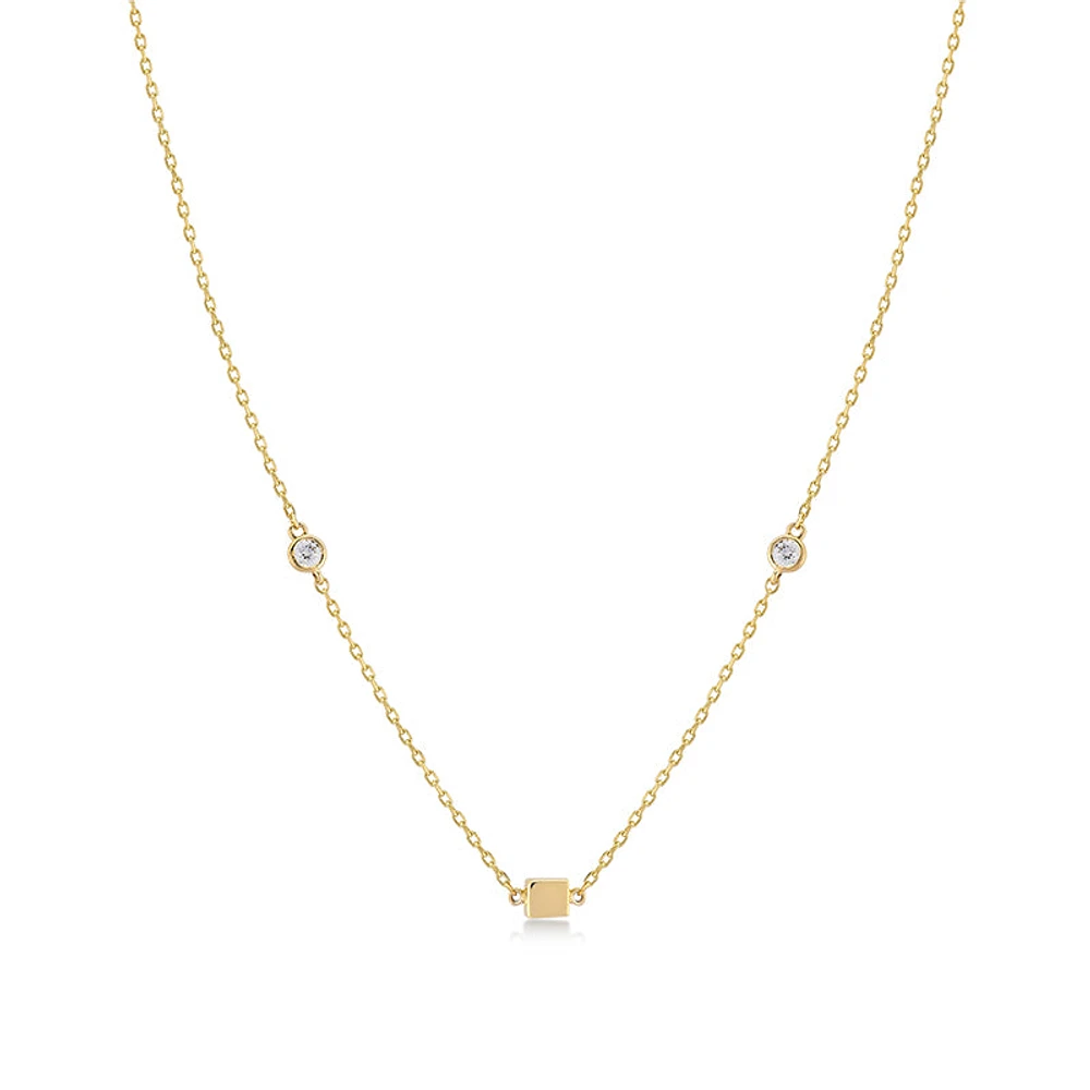 Cube Detail With Stone Necklace