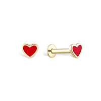 Enameled Golden Heart Piercing -Single