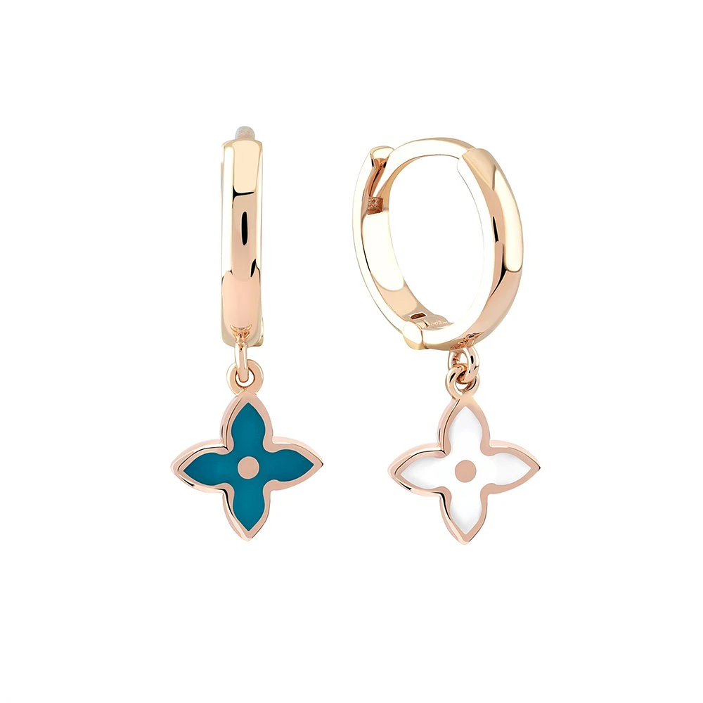 Enameled Flower Earring
