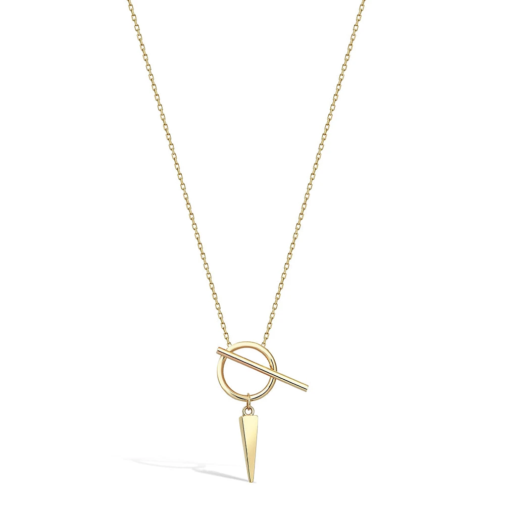 Swinging Spike Hoop Necklace