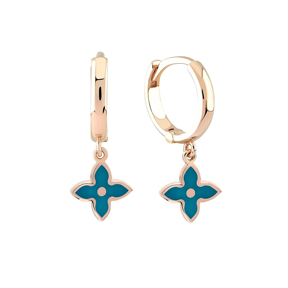 Enameled Flower Earring