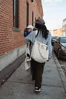 Dans le Sac - Sac à langer en coton biologique - Collection Vichy: Beige
