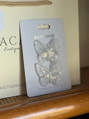 Duo de pinces à cheveux – Papillons célestes
