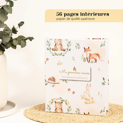 Livre de naissance - Animaux de la forêt couverture rigide (0-12 mois)