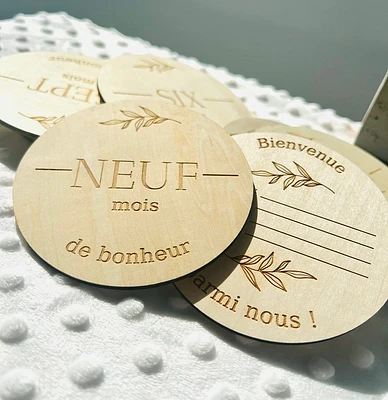 Pastilles étapes en bois - Boho