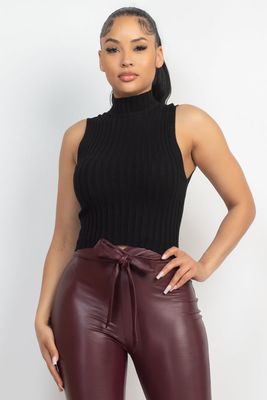 Sleeveless Mock Neck Top