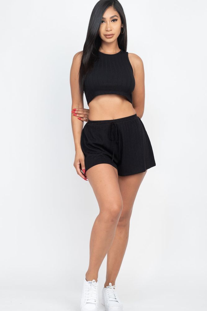 Cozy Rib-Knit 2 Piece Short Set