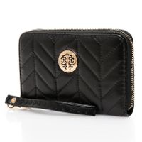 Metal Detail Quilted Leather Medium Size Wallet