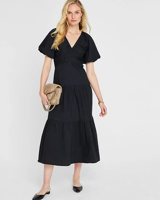Tiered V-Neck Maxi Dress