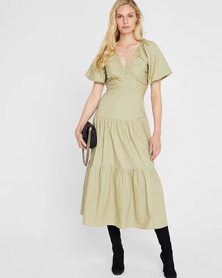 Tiered V-Neck Maxi Dress