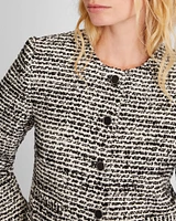 Bouclé Cropped Collarless Jacket