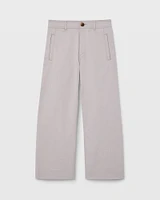 High Rise Cropped Twill Pant