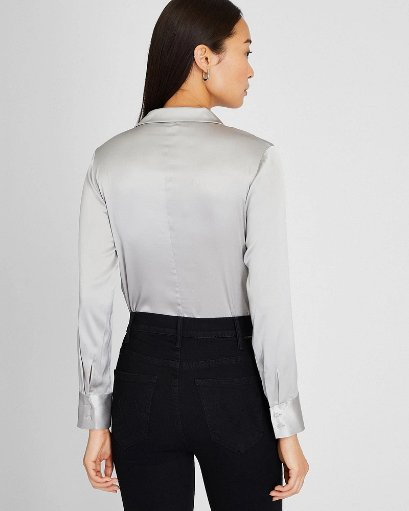 Stretch Silk Charmeuse Top