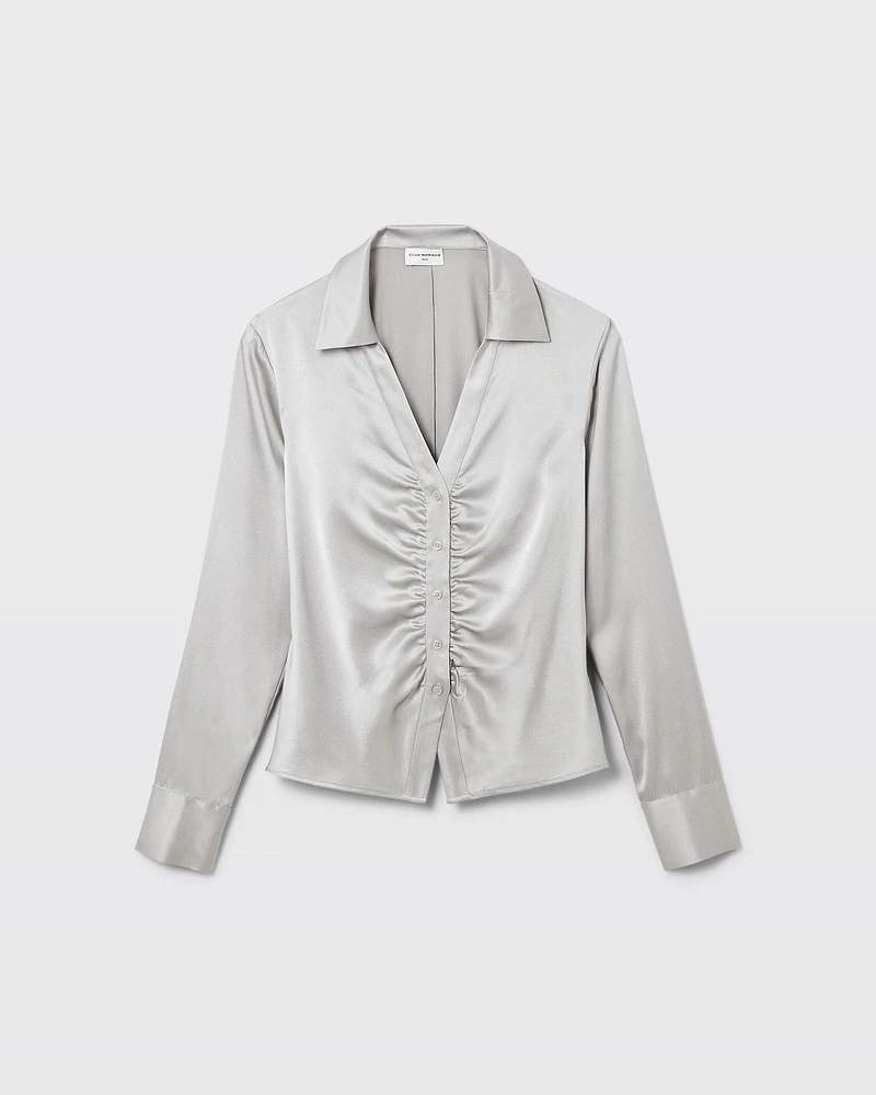 Stretch Silk Charmeuse Top