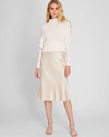 Silk Charmeuse Midi Skirt