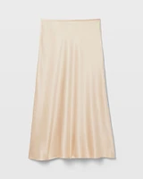Silk Charmeuse Midi Skirt