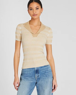 Ribbed Johnny Collar Sweater Tee