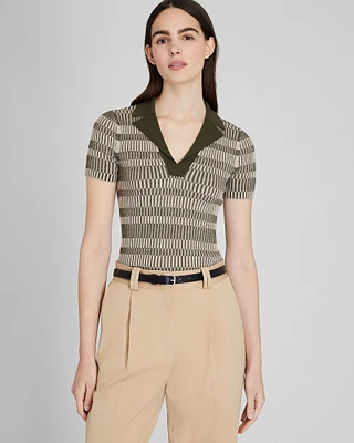 Ribbed Johnny Collar Sweater Tee