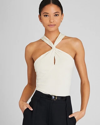 Ribbed Twist Knit Top
