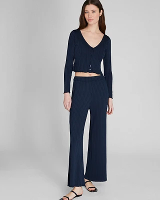 Shiny Wide Rib Full Length Pant