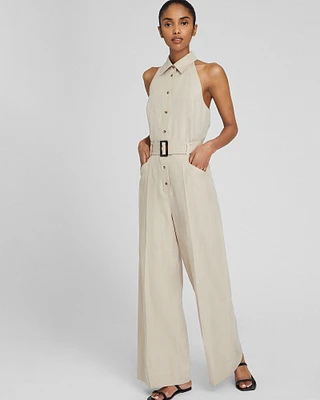 Sleeveless Collared Jumpsuit
