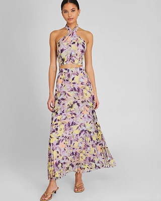 Print Paneled Maxi Skirt