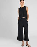 Eyelet Detail Cropped Pant