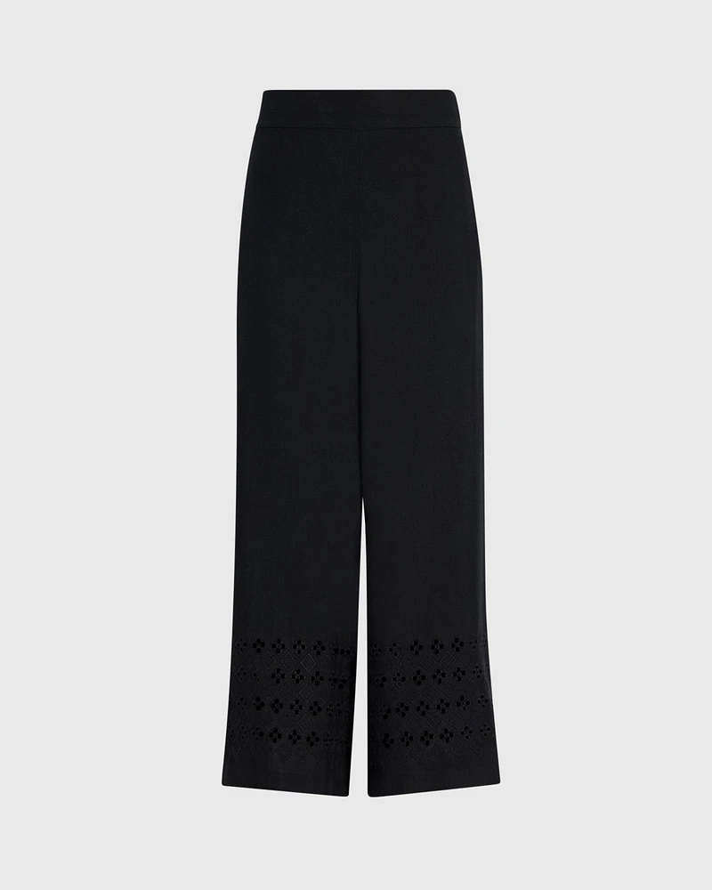 Eyelet Detail Cropped Pant
