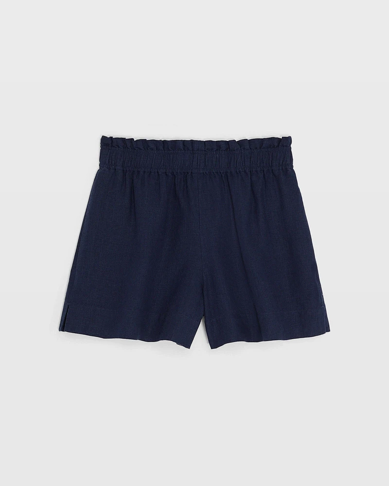 Linen Blend Pull-On Short