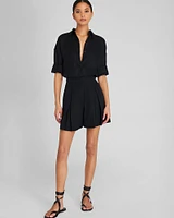 Pleated Midi Short