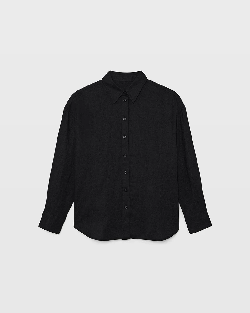 Relaxed Linen Button-Down Shirt