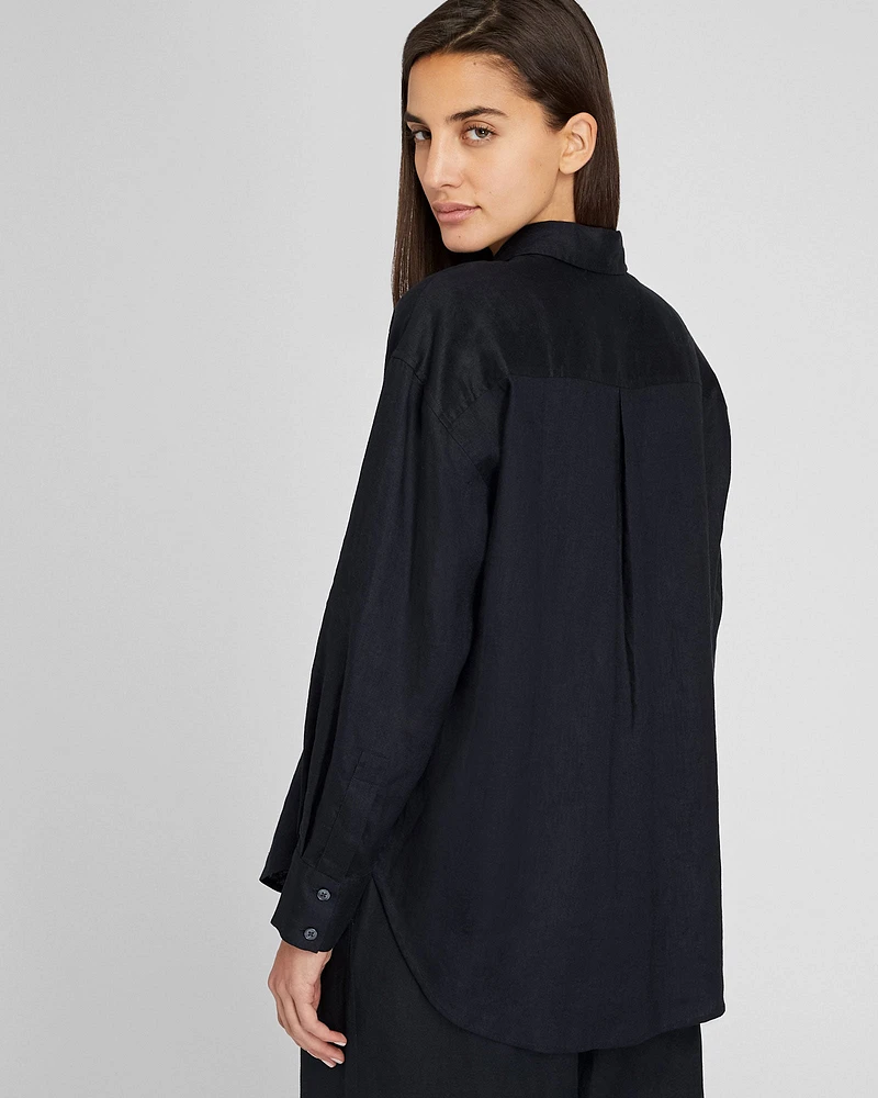 Relaxed Linen Button-Down Shirt