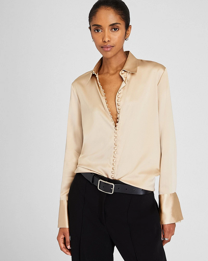 Helek Stretch Silk Charmeuse Shirt