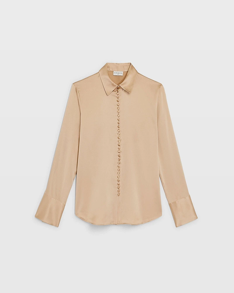 Helek Stretch Silk Charmeuse Shirt