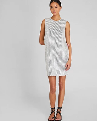 Sleeveless Textured Stripe Dress