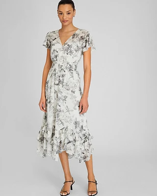 Handkerchief Hem Midi Dress