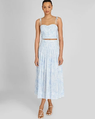 Pleat Detail Midi Skirt