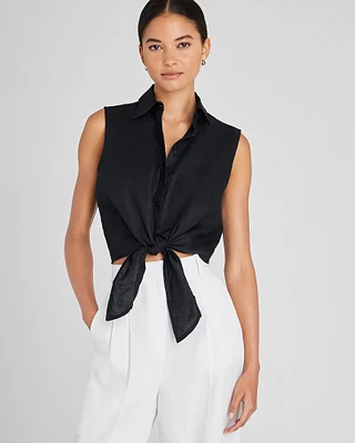 Sleeveless Linen Top