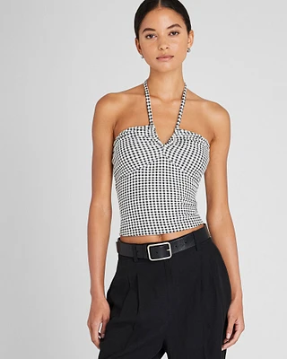 Gingham Knit Top