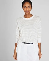 Signature Stripe Linen Crewneck Sweater