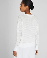 Signature Stripe Linen Crewneck Sweater