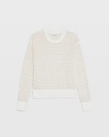 Signature Stripe Linen Crewneck Sweater